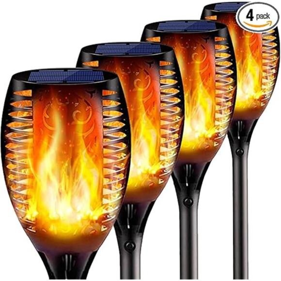 4PCs Solar Torch Lights Outdoor, 43 inch 96 LED, Waterproof Landscape Garden - Picture 7 of 7